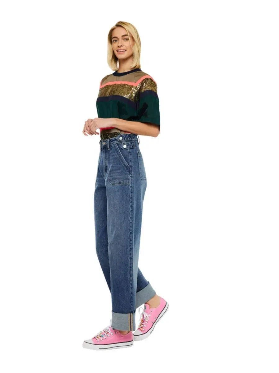 Джинсы с высокой посадкой Haylee Wide Leg KanCan — изображение 5 из 10, черный