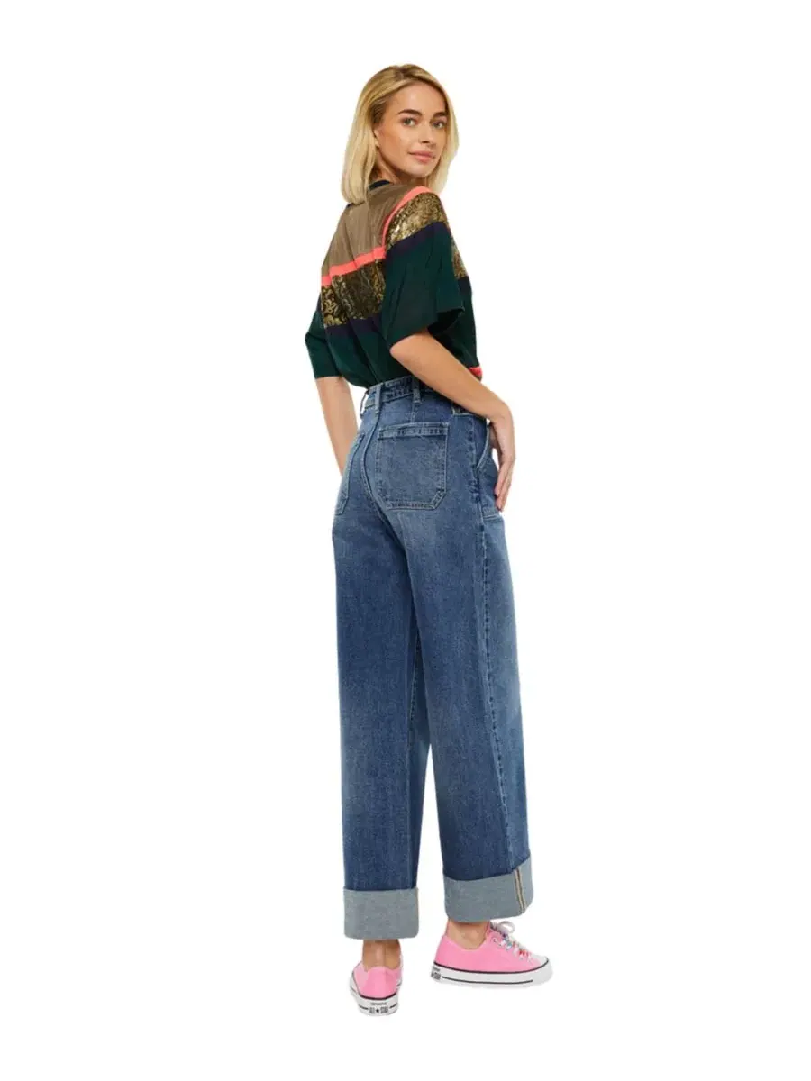Джинсы с высокой посадкой Haylee Wide Leg KanCan — изображение 8 из 10, черный
