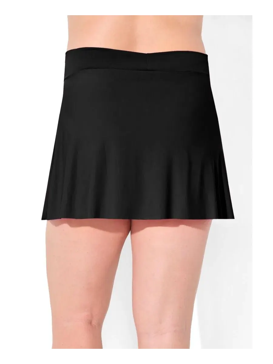Пляжная юбка для плавания с запахом, на подкладке, с трусиками Swimsuits for All — изображение 2 из 3, черный
