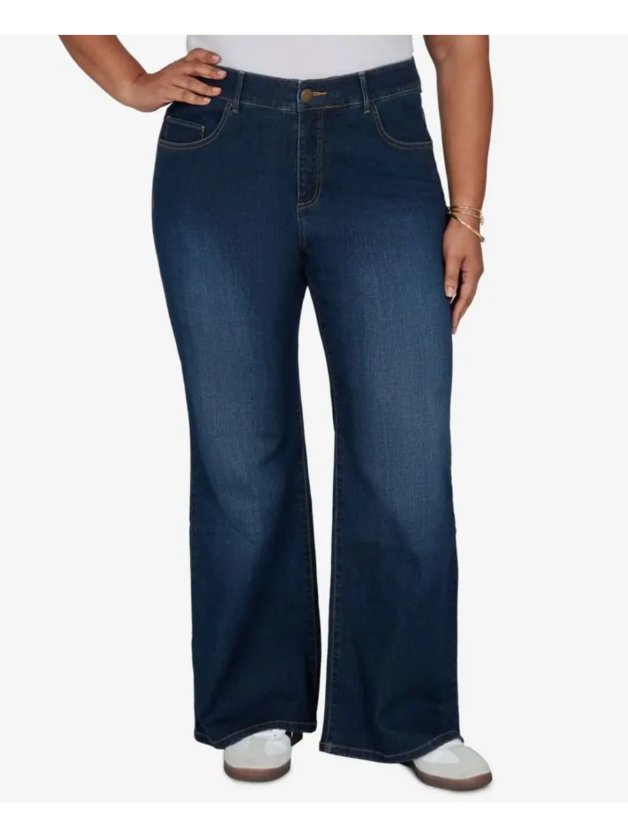 Джинсы клеш с завышенной талией, Plus Size Flare Mid-Rise Jeans Ruby Rd.