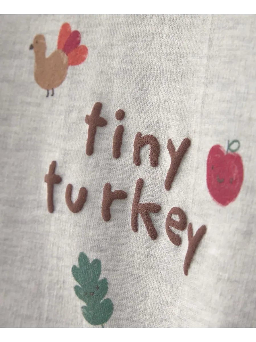 Комплект из топа и брюк Tiny Turkey с длинным рукавом Carter's — изображение 3 из 6, серый