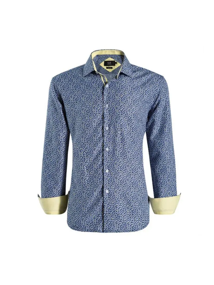 Мужская рубашка с принтом, Slim Fit Elie Balleh — изображение 2 из 4, темно-синий