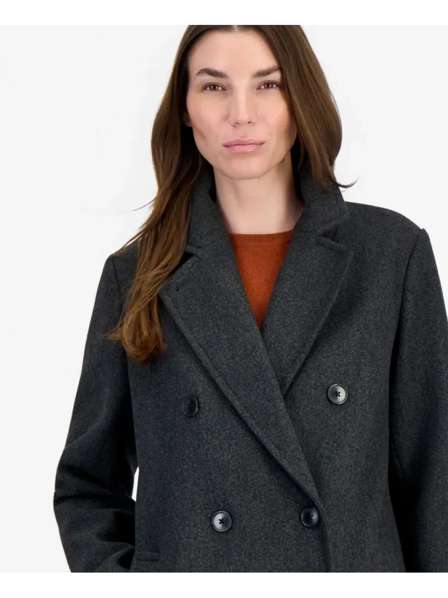 Пальто-тренчкот двубортное с лацканами Calvin Klein — изображение 3 из 3, серый