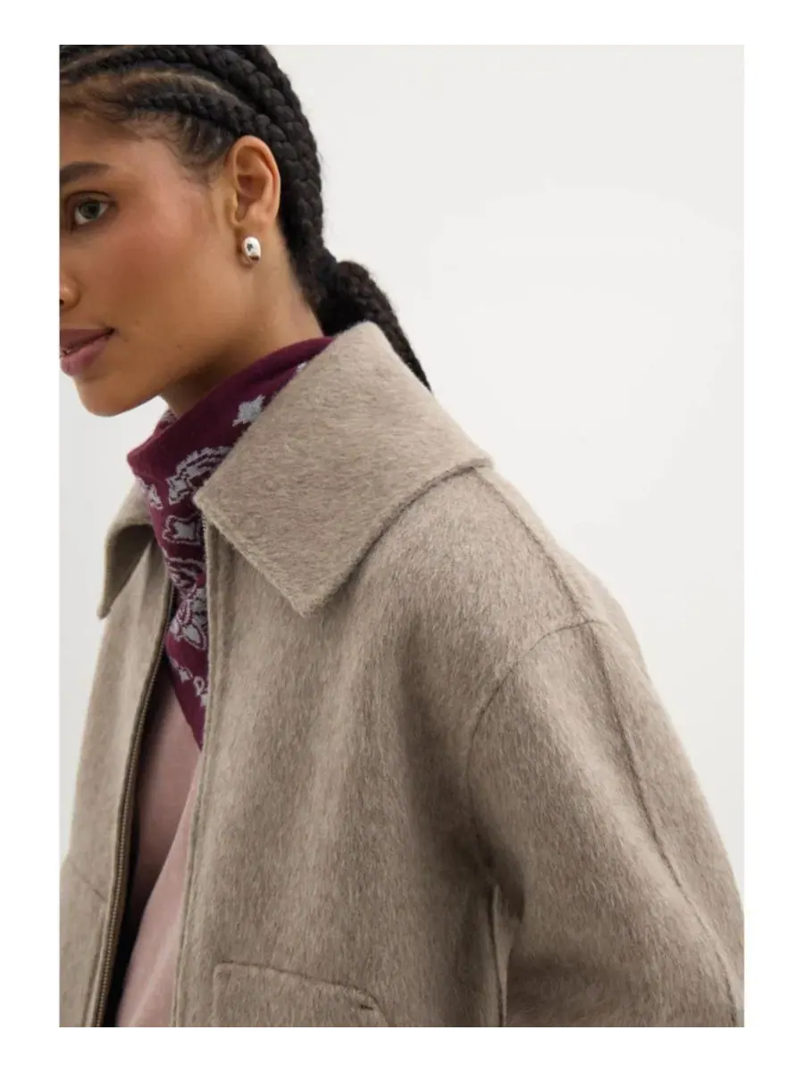 Жакет Nerise Double Faced Zip Hush — изображение 4 из 6, овсяный