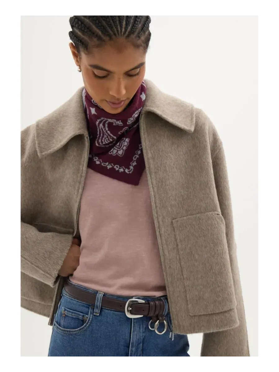 Жакет Nerise Double Faced Zip Hush — изображение 5 из 6, овсяный