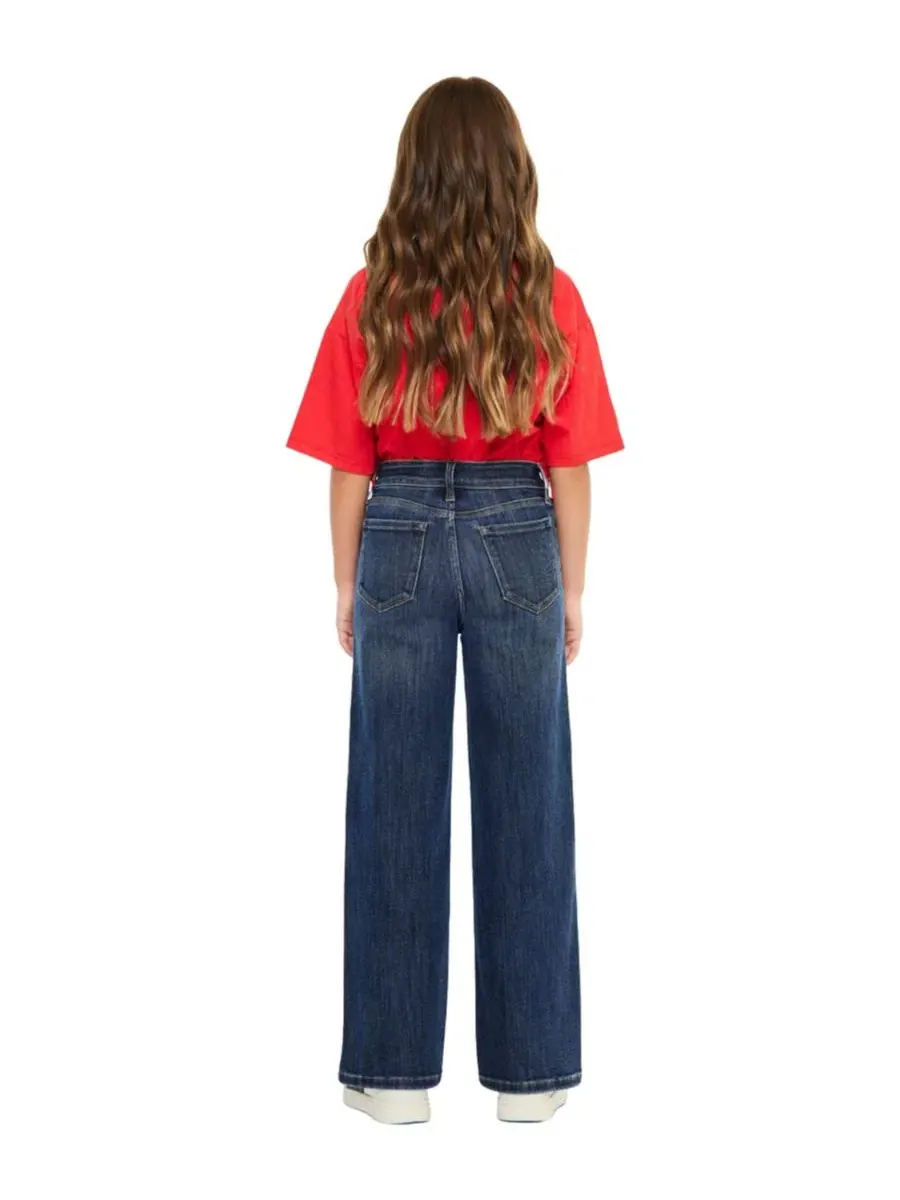 Джинсы с высокой посадкой и широкими штанинами Andy High Rise Kids Wide KanCan — изображение 2 из 7, черный