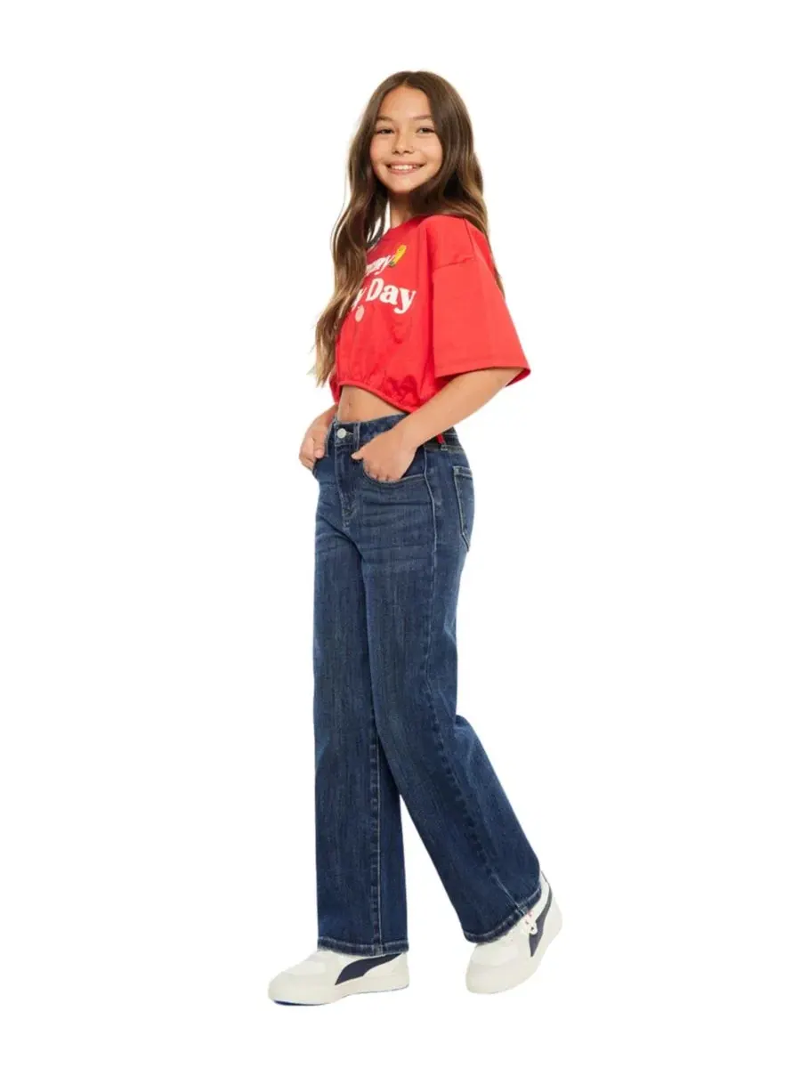 Джинсы с высокой посадкой и широкими штанинами Andy High Rise Kids Wide KanCan — изображение 7 из 7, черный