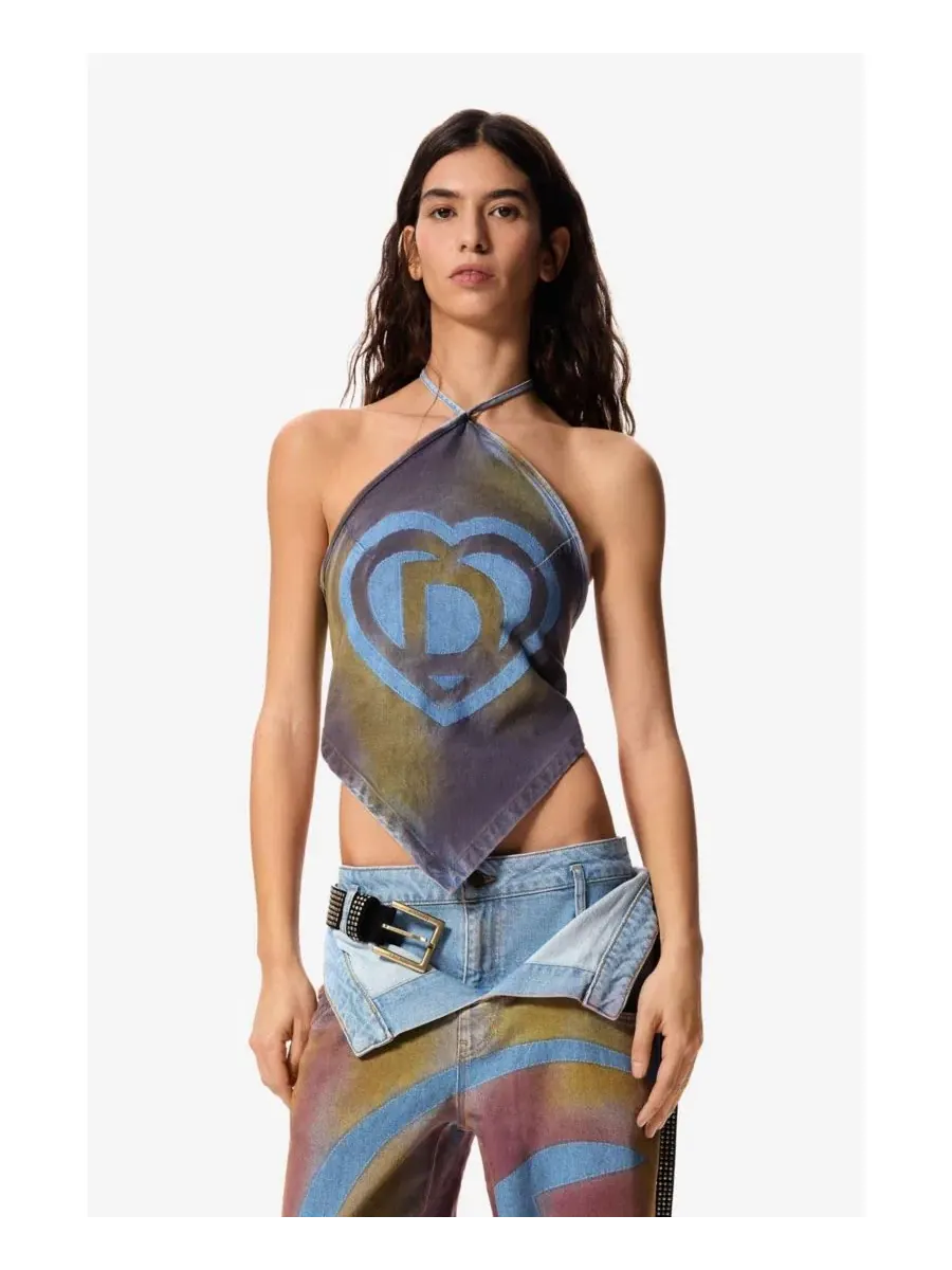 Блуза без рукавов с принтом Denim Masha Popova Desigual