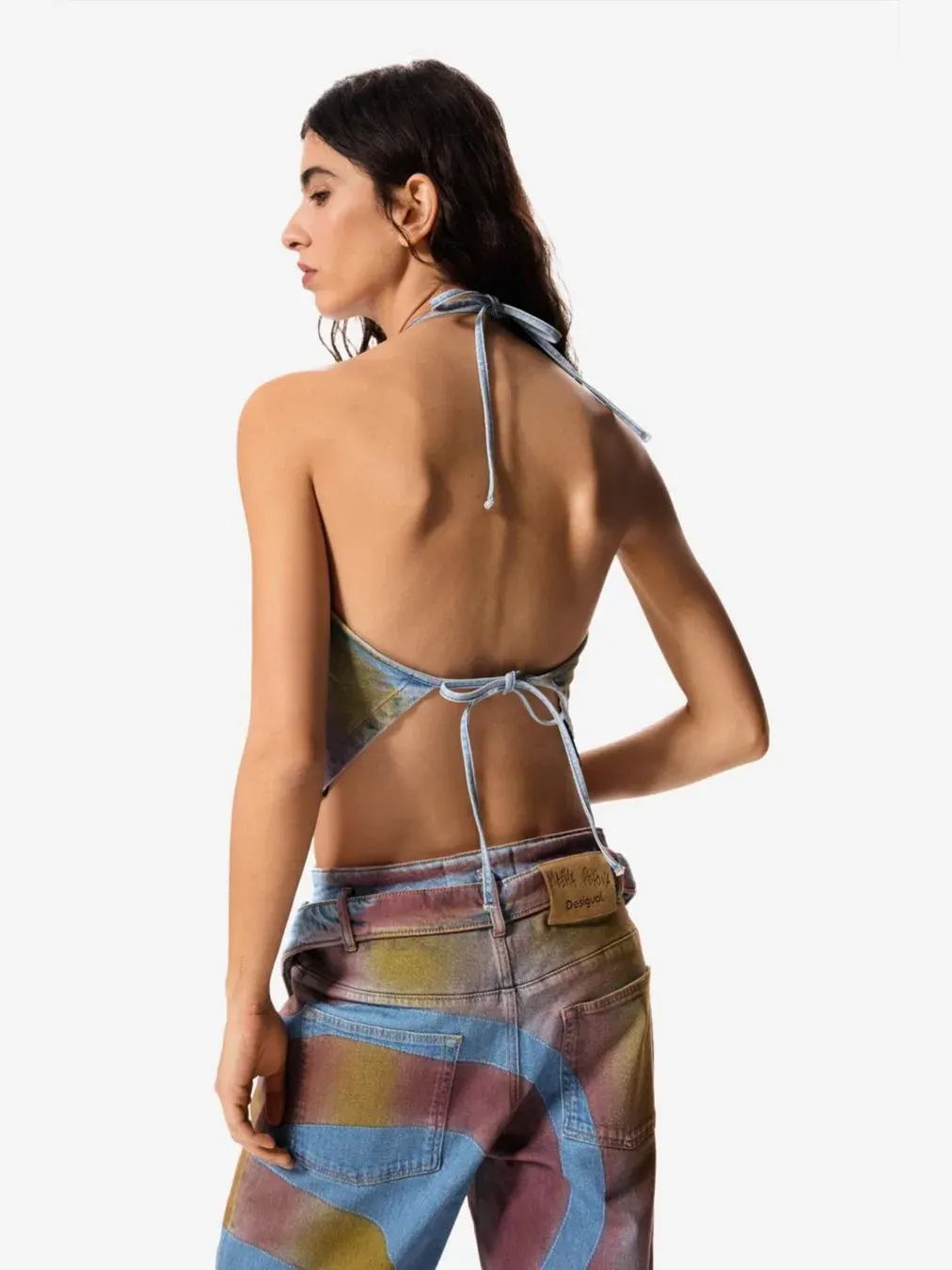Блуза без рукавов с принтом Denim Masha Popova Desigual — изображение 4 из 6, бежевый