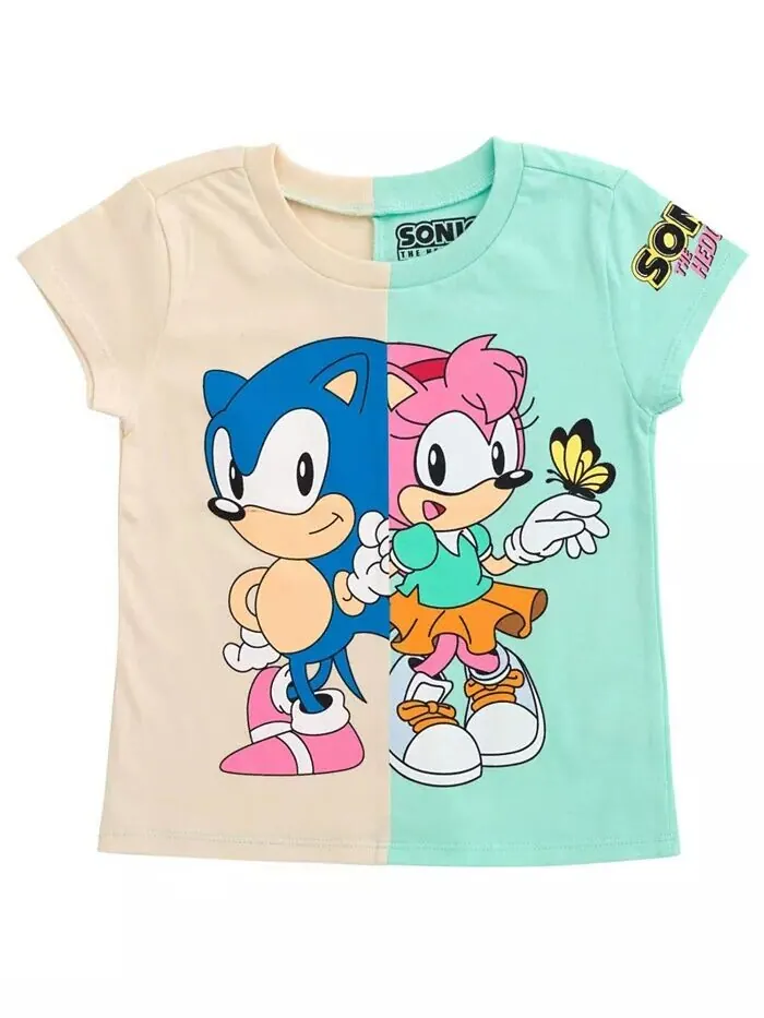 Набор из 2 футболок для девочек Sonic the Hedgehog Rosy The Rascal Sega — изображение 5 из 7, мульти