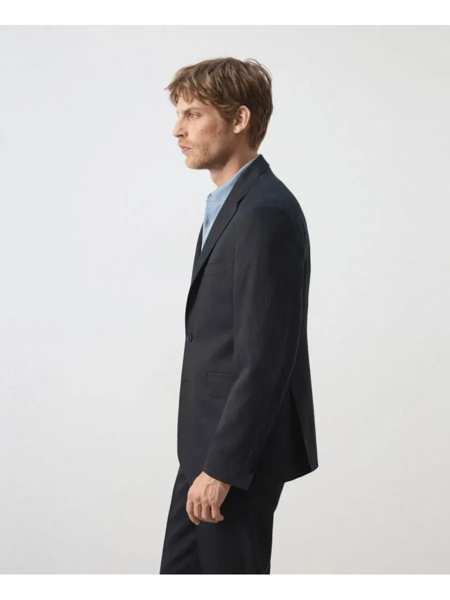 Пиджак костюмный Amalfi Slim Fit MANGO — изображение 4 из 7, темно-синий