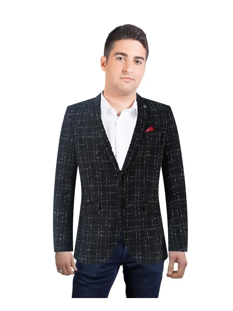 Мужской пиджак Slim Fit с узором плед Elie Balleh