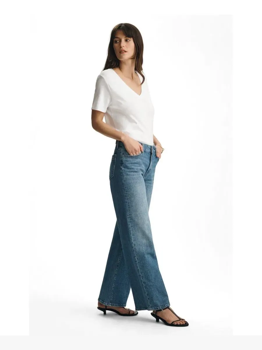 Женские джинсы Paloma Mid Rise Wide Leg Brushed Gold Premium Mavi Jeans — изображение 2 из 6, золотистый