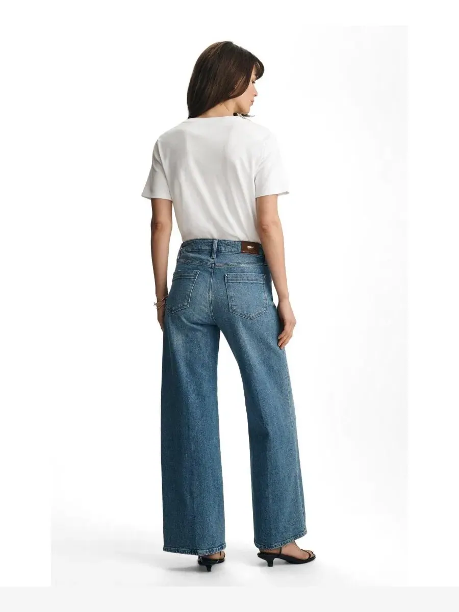 Женские джинсы Paloma Mid Rise Wide Leg Brushed Gold Premium Mavi Jeans — изображение 3 из 6, золотистый