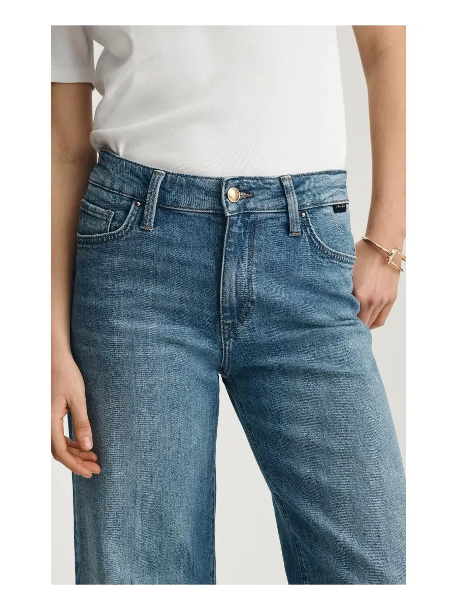 Женские джинсы Paloma Mid Rise Wide Leg Brushed Gold Premium Mavi Jeans — изображение 5 из 6, золотистый