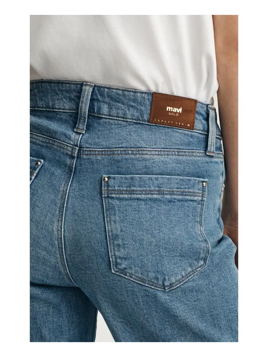 Женские джинсы Paloma Mid Rise Wide Leg Brushed Gold Premium Mavi Jeans — изображение 6 из 6, золотистый