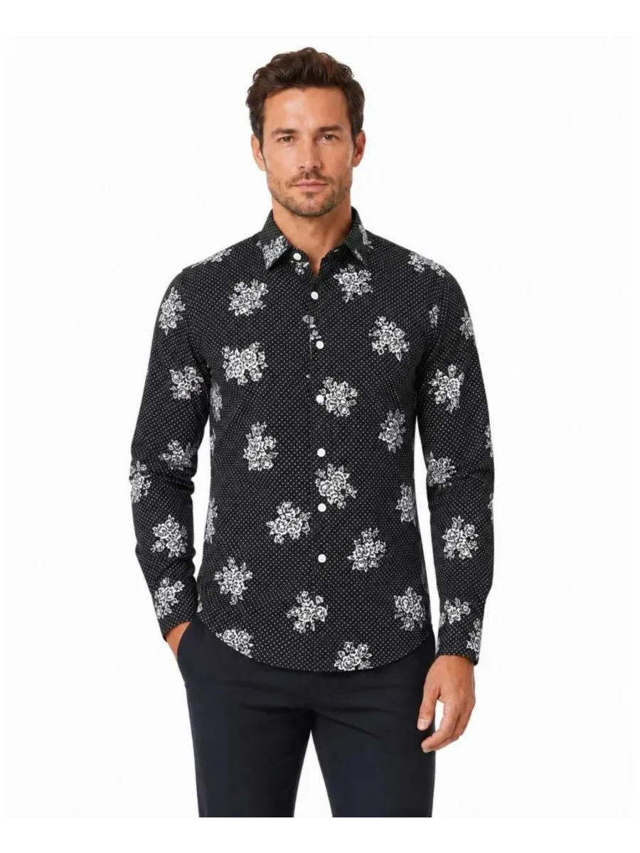 Мужская рубашка-поло с длинным рукавом, slim fit Elie Balleh