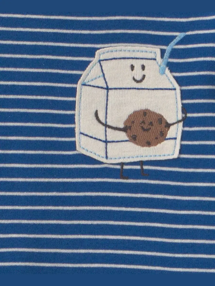 Комплект пижам из хлопка с длинным рукавом, 4 предмета, Milk and Cookies Carter's — изображение 2 из 4, синий