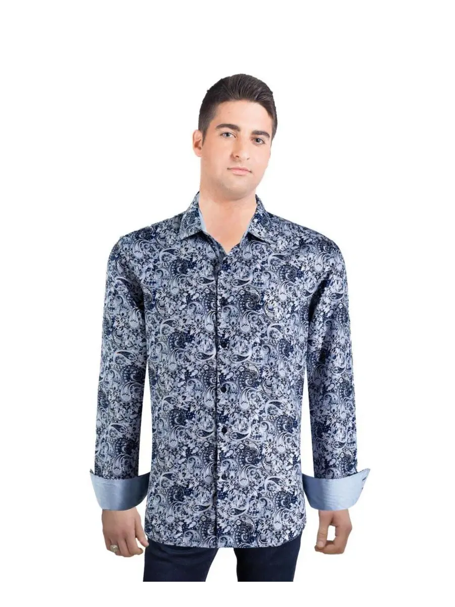 Мужская рубашка с принтом Paisley, Slim Fit Elie Balleh