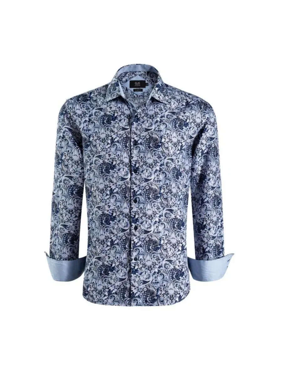 Мужская рубашка с принтом Paisley, Slim Fit Elie Balleh — изображение 2 из 4, синий