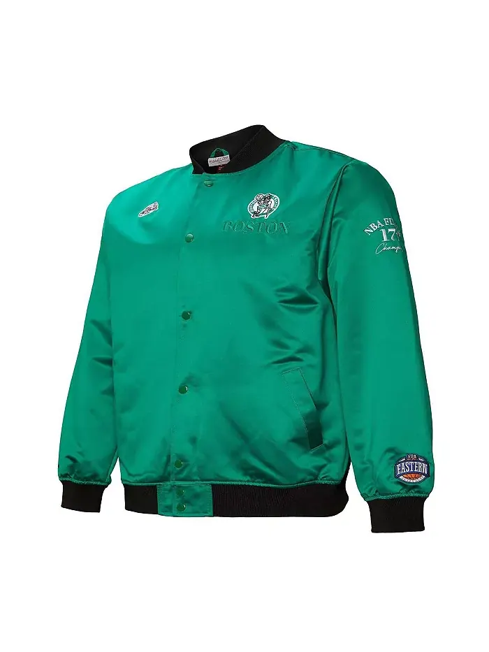 Мужская куртка Boston Celtics Hardwood Classics Team OG 3.0 легкая атласная на молнии — изображение 5 из 5, зеленый