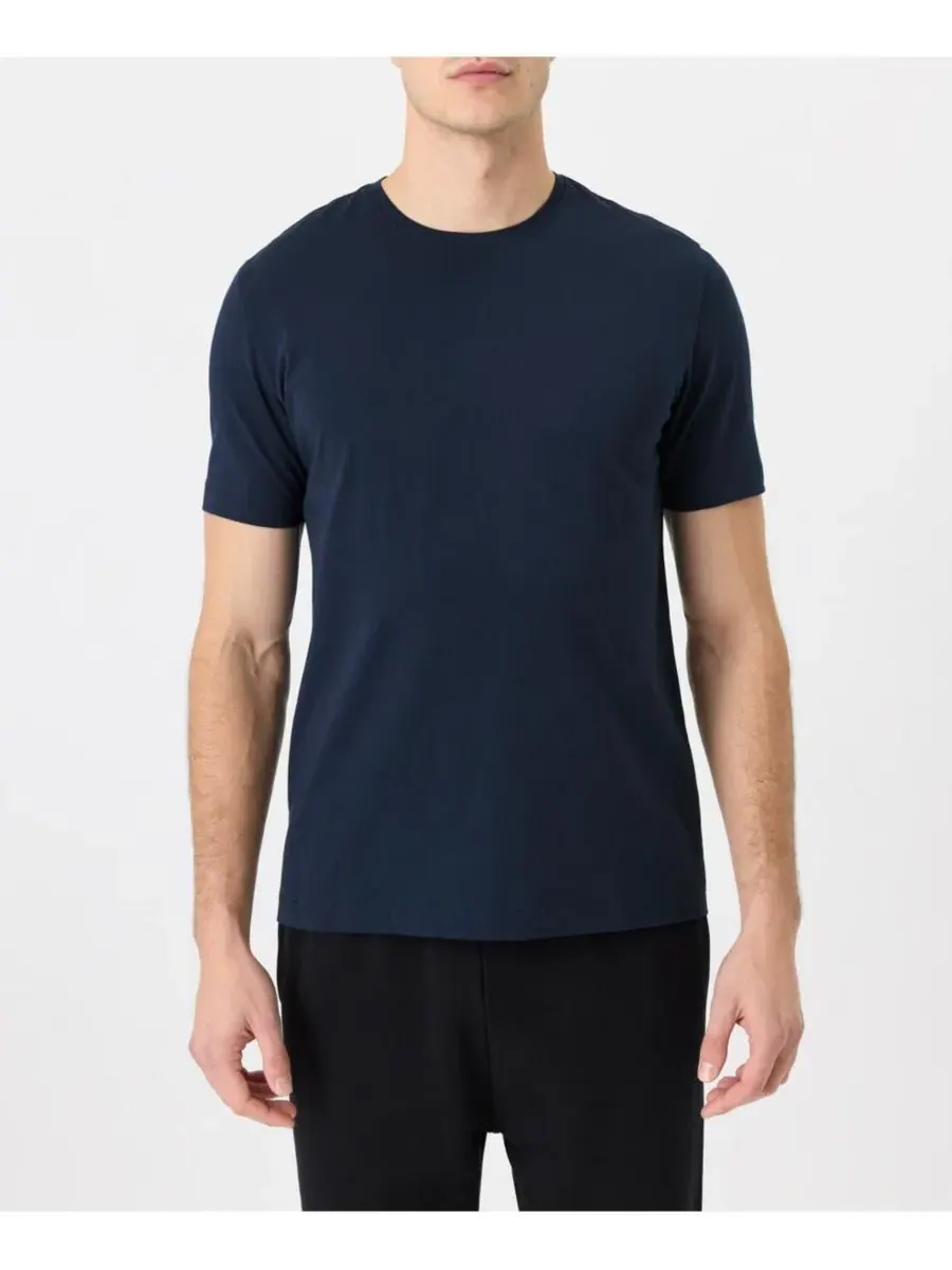 Футболка с длинным рукавом Luxe Signature Classic Crewneck Pact — изображение 1 из 5, темно-синий