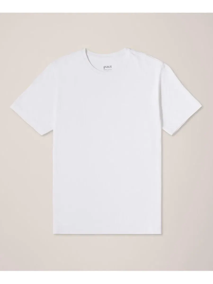 Футболка классическая с круглым вырезом из органического хлопка Luxe Signature Classic Crewneck Pact — изображение 4 из 5