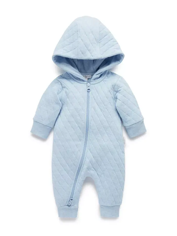 Детский утепленный комбинезон для мальчиков Purebaby — синий