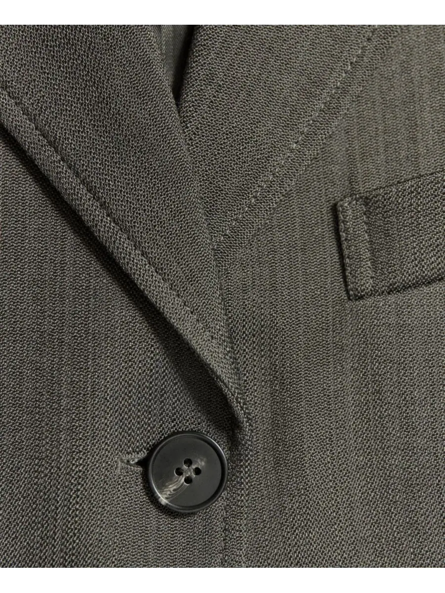 Женский приталенный жакет в елочку, модель Herringbone Fitted Blazer MANGO — изображение 8 из 9, черный