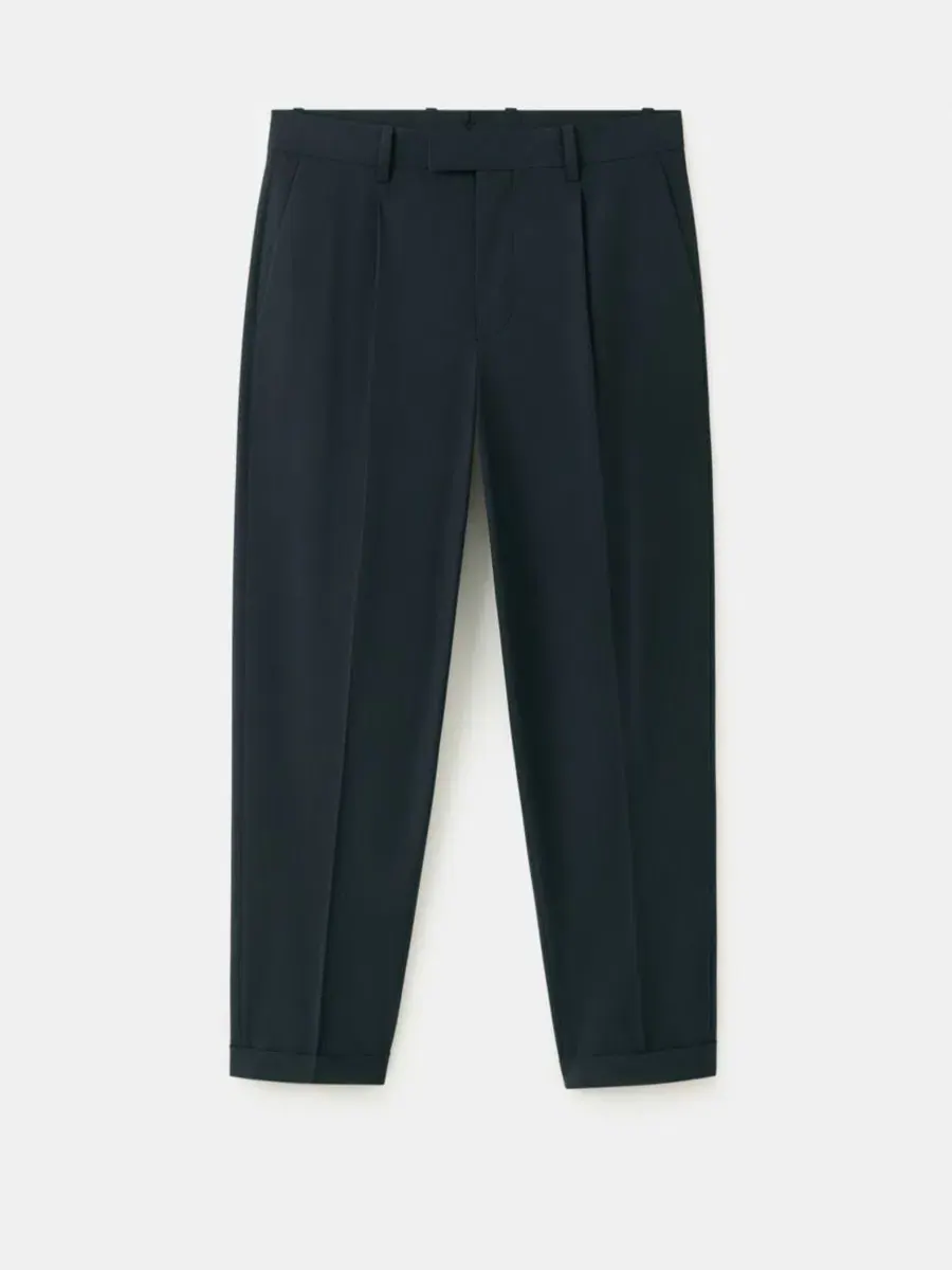Брюки классические прямого кроя Boston Regular-Fit MANGO — изображение 2 из 6, темно-синий