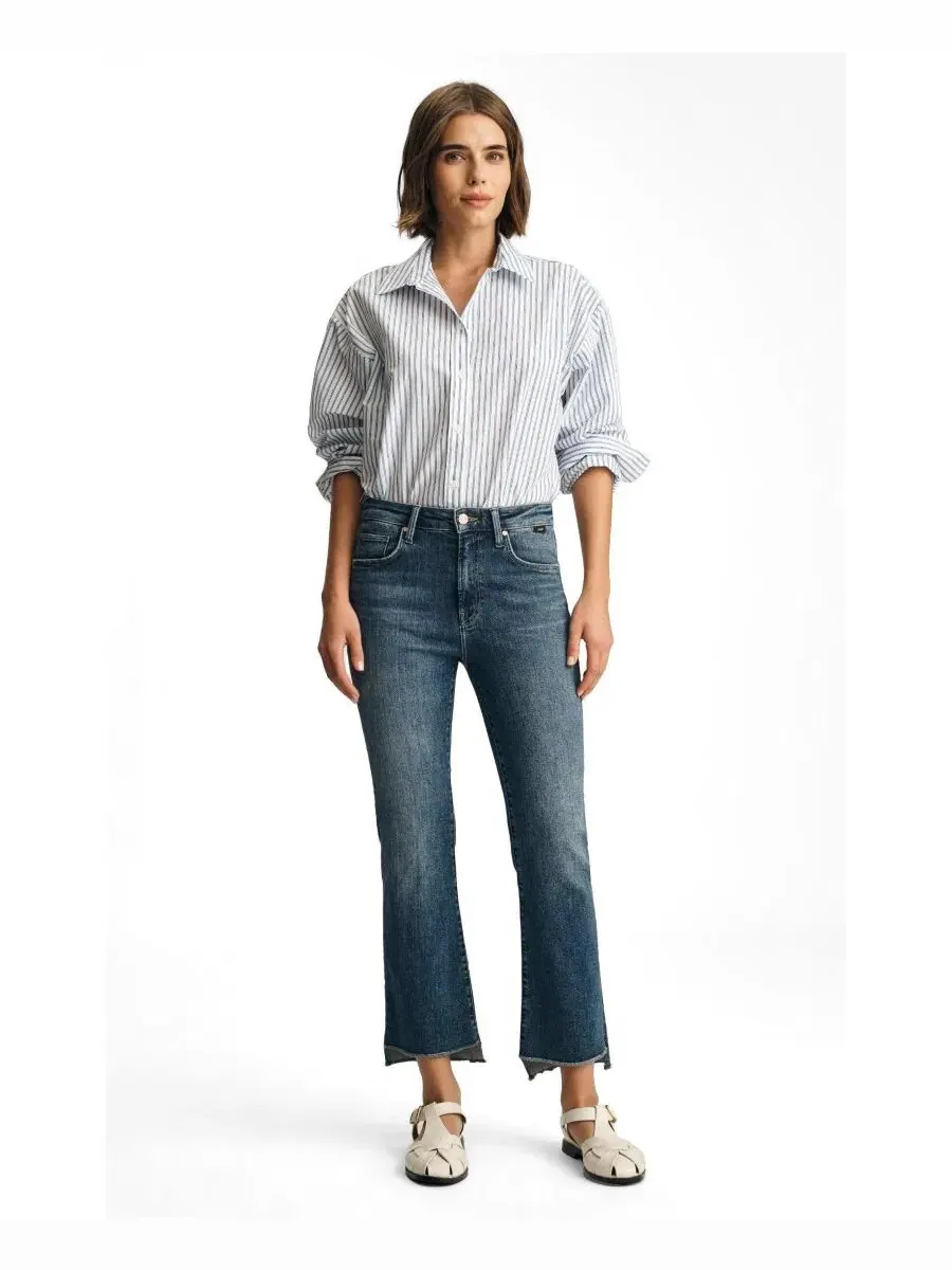 Джинсы-клеш с заниженной посадкой Anika Mavi Jeans — изображение 3 из 6, темный синий