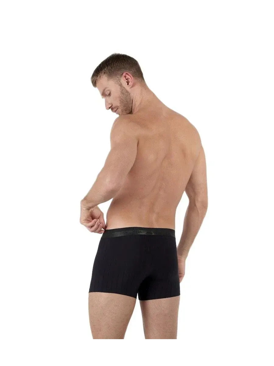 Трусы-боксеры из микрофибры, модель Chic HOM — изображение 3 из 5, черный