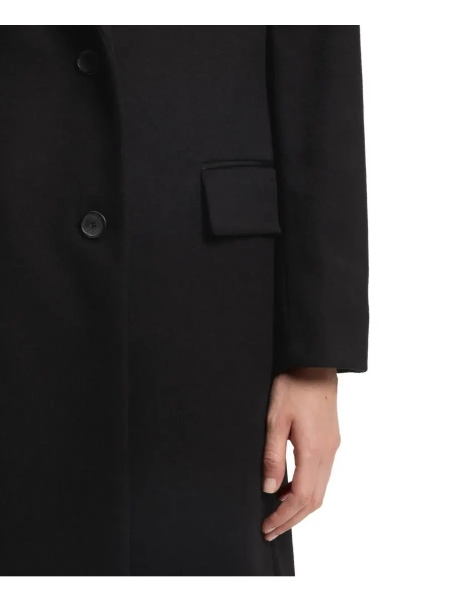 Пальто женское шерстяное с лацканами, модель Peak Lapels Hugo Boss — изображение 6 из 6, черный