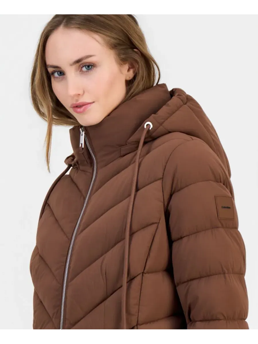 Куртка-пуховик с капюшоном Calvin Klein — изображение 4 из 5, коричневый