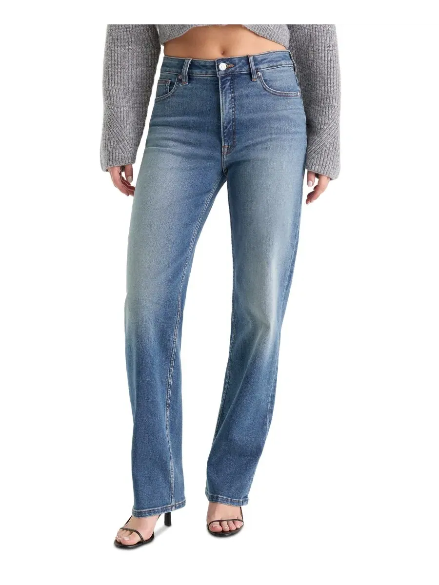 Джинсы прямого кроя с высокой посадкой Good True Straight High-Rise Straight-Leg Jeans Good American