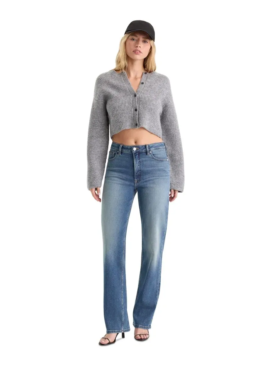 Джинсы прямого кроя с высокой посадкой Good True Straight High-Rise Straight-Leg Jeans Good American — изображение 2 из 6