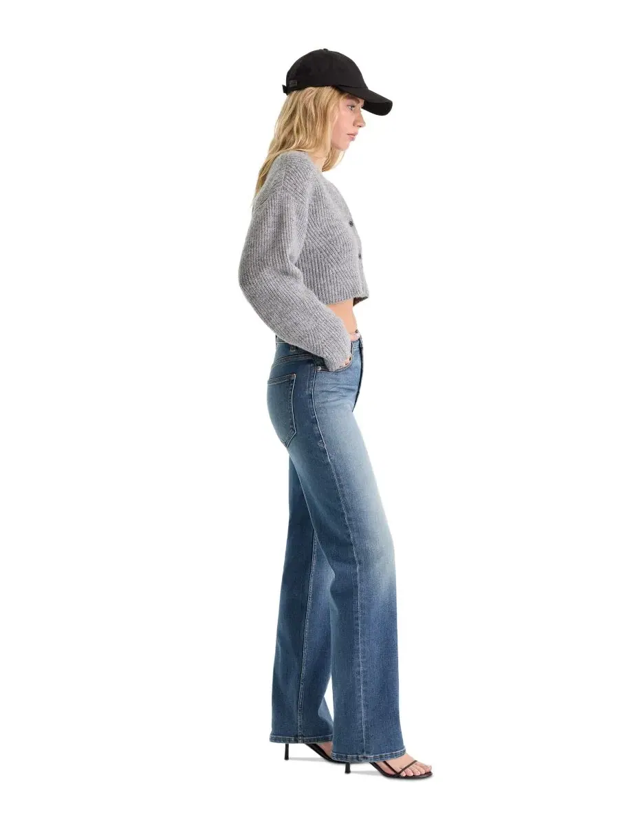 Джинсы прямого кроя с высокой посадкой Good True Straight High-Rise Straight-Leg Jeans Good American — изображение 3 из 6