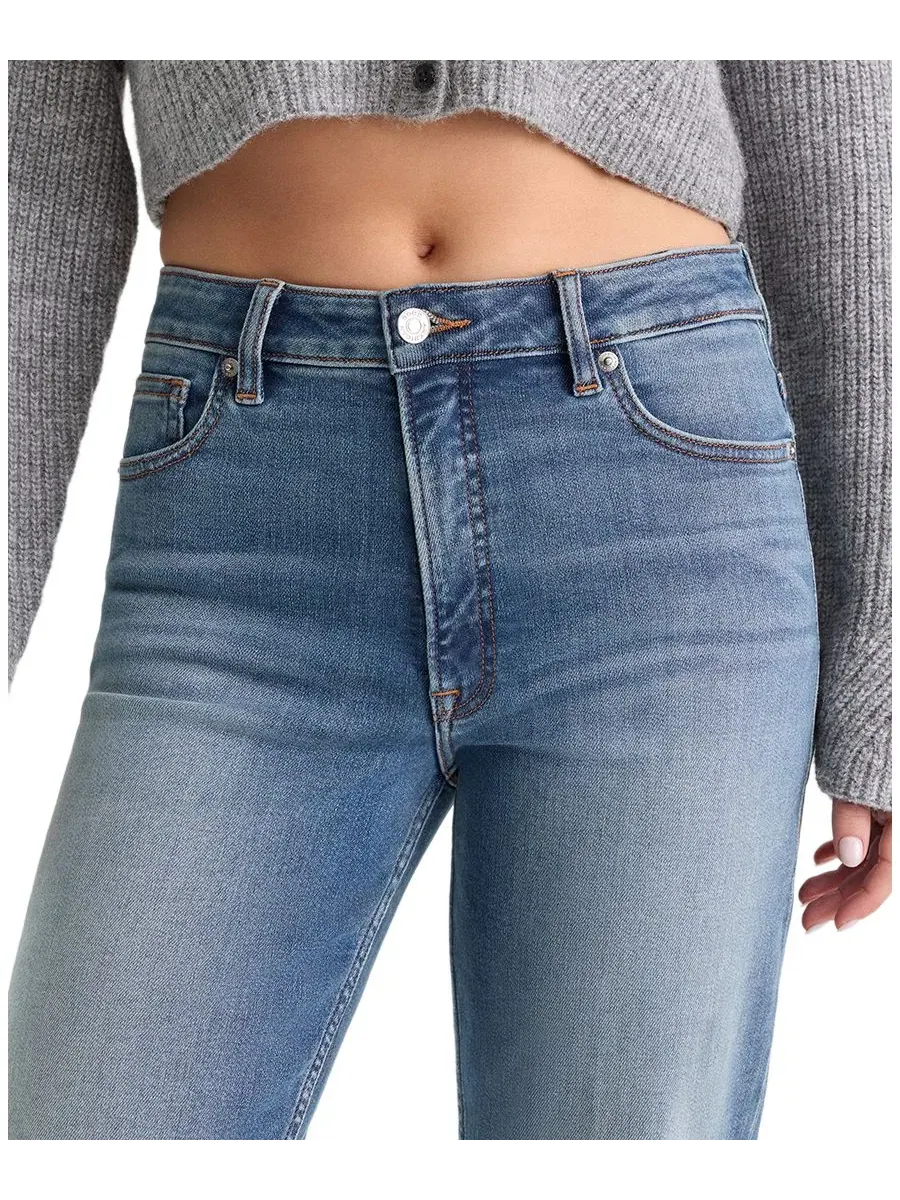 Джинсы прямого кроя с высокой посадкой Good True Straight High-Rise Straight-Leg Jeans Good American — изображение 4 из 6