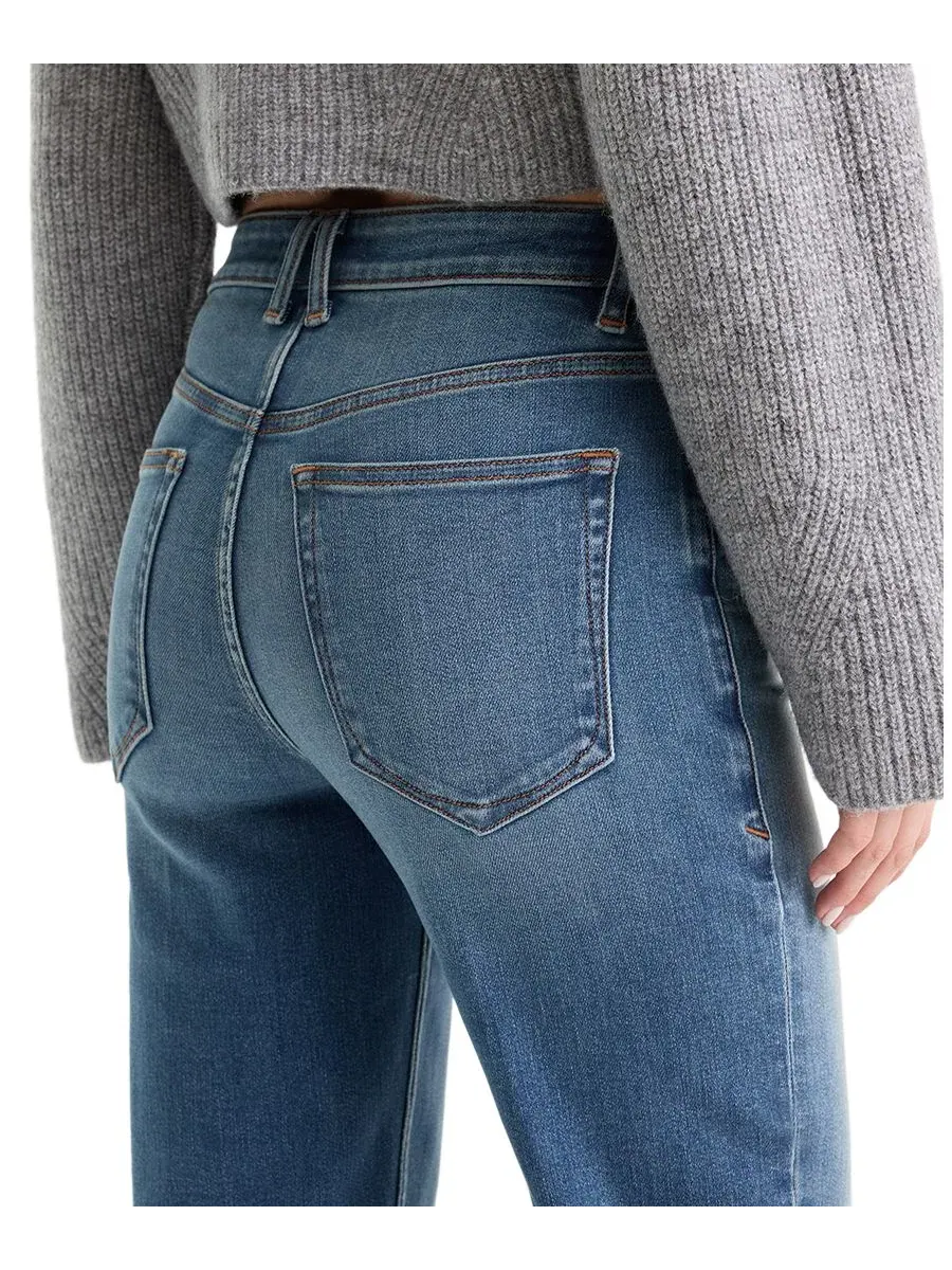 Джинсы прямого кроя с высокой посадкой Good True Straight High-Rise Straight-Leg Jeans Good American — изображение 6 из 6