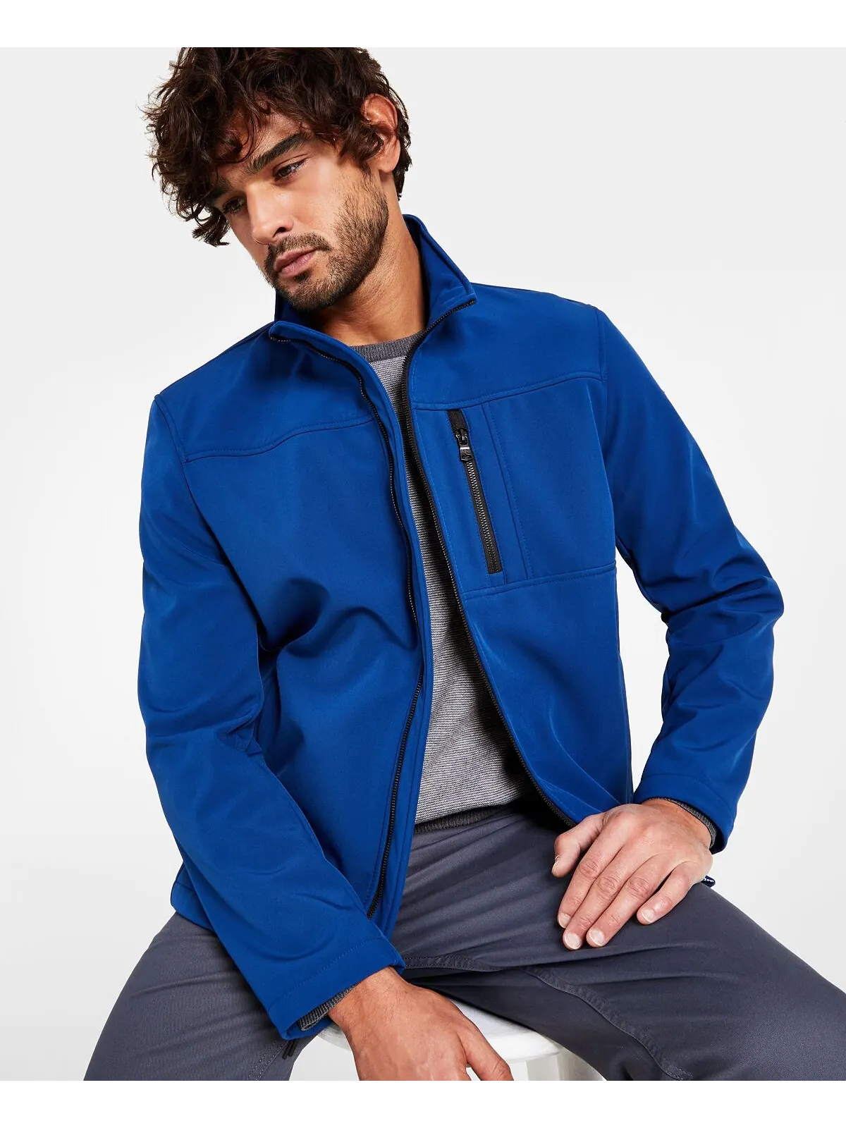Ветровка Calvin Klein Infinite Stretch Soft Shell — изображение 2 из 5, синий