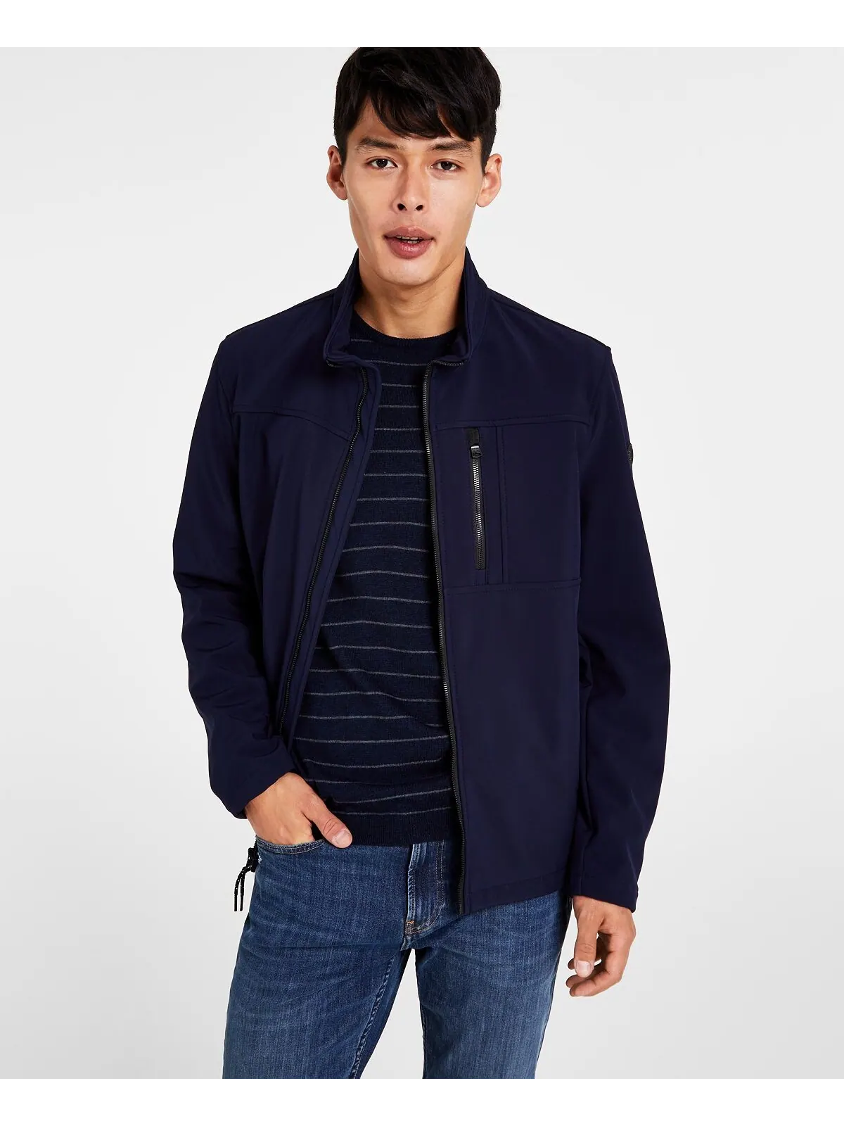 Ветровка Calvin Klein Infinite Stretch Soft Shell — изображение 2 из 5, темно-синий