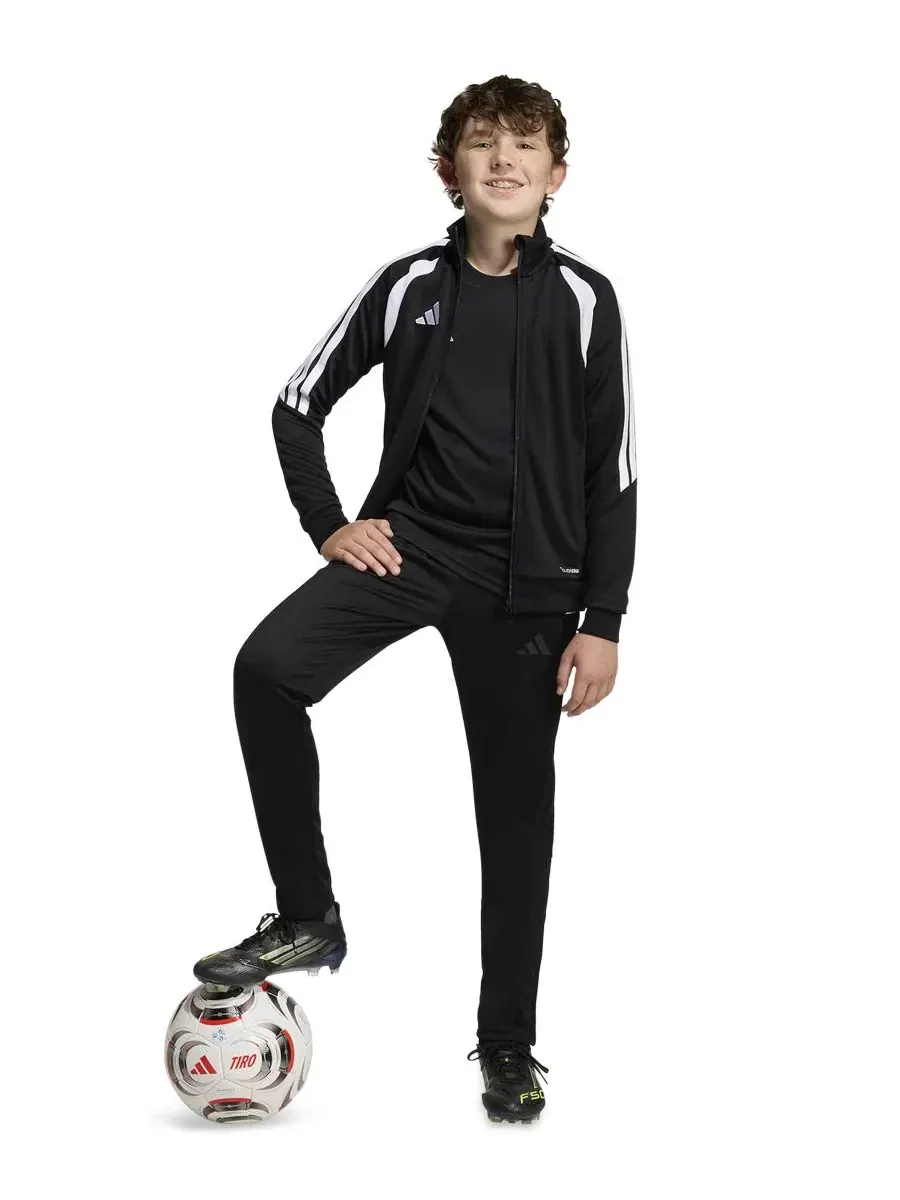 Детские тренировочные футбольные штаны Tiro 26 для мальчиков 6-20 лет Adidas — изображение 2 из 9, черный/черный