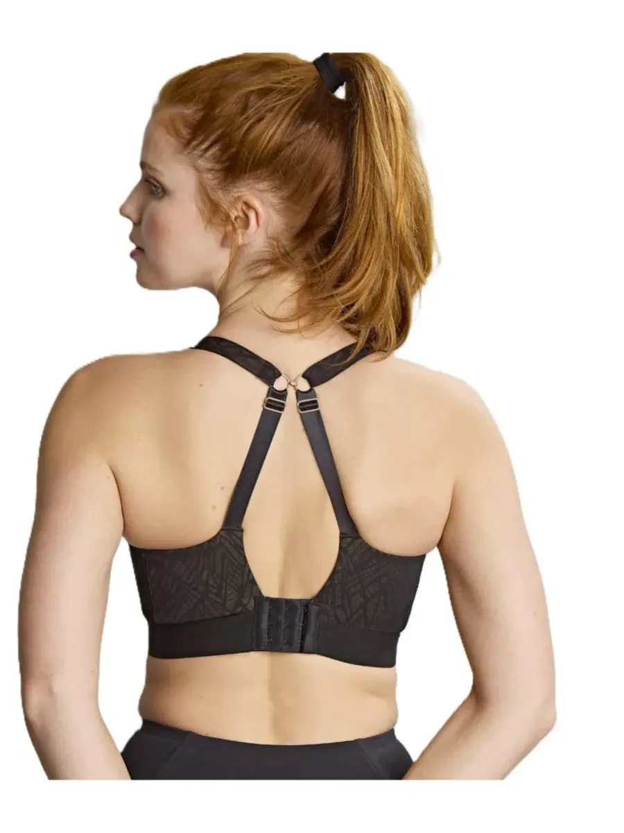 Спортивный бюстгальтер с высокой поддержкой, без поролона, Endurance Panache Lingerie — изображение 2 из 5, черный
