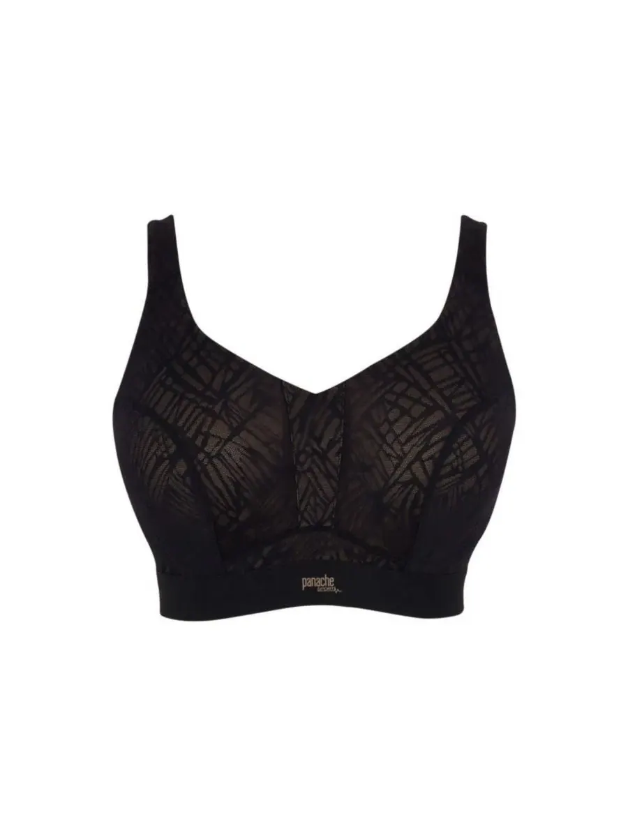 Спортивный бюстгальтер с высокой поддержкой, без поролона, Endurance Panache Lingerie — изображение 3 из 5, черный