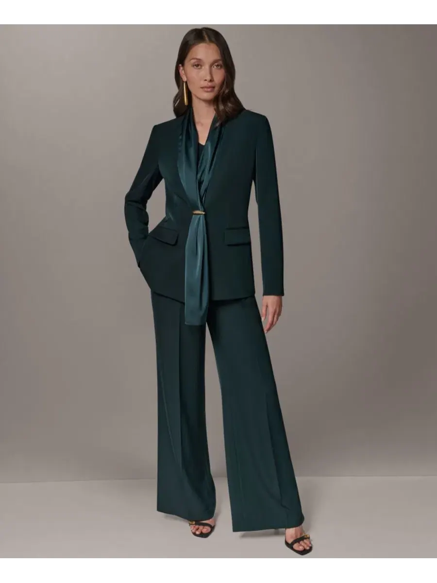 Женский блейзер с шарф-воротником Donna Karan New York — изображение 2 из 11, черный