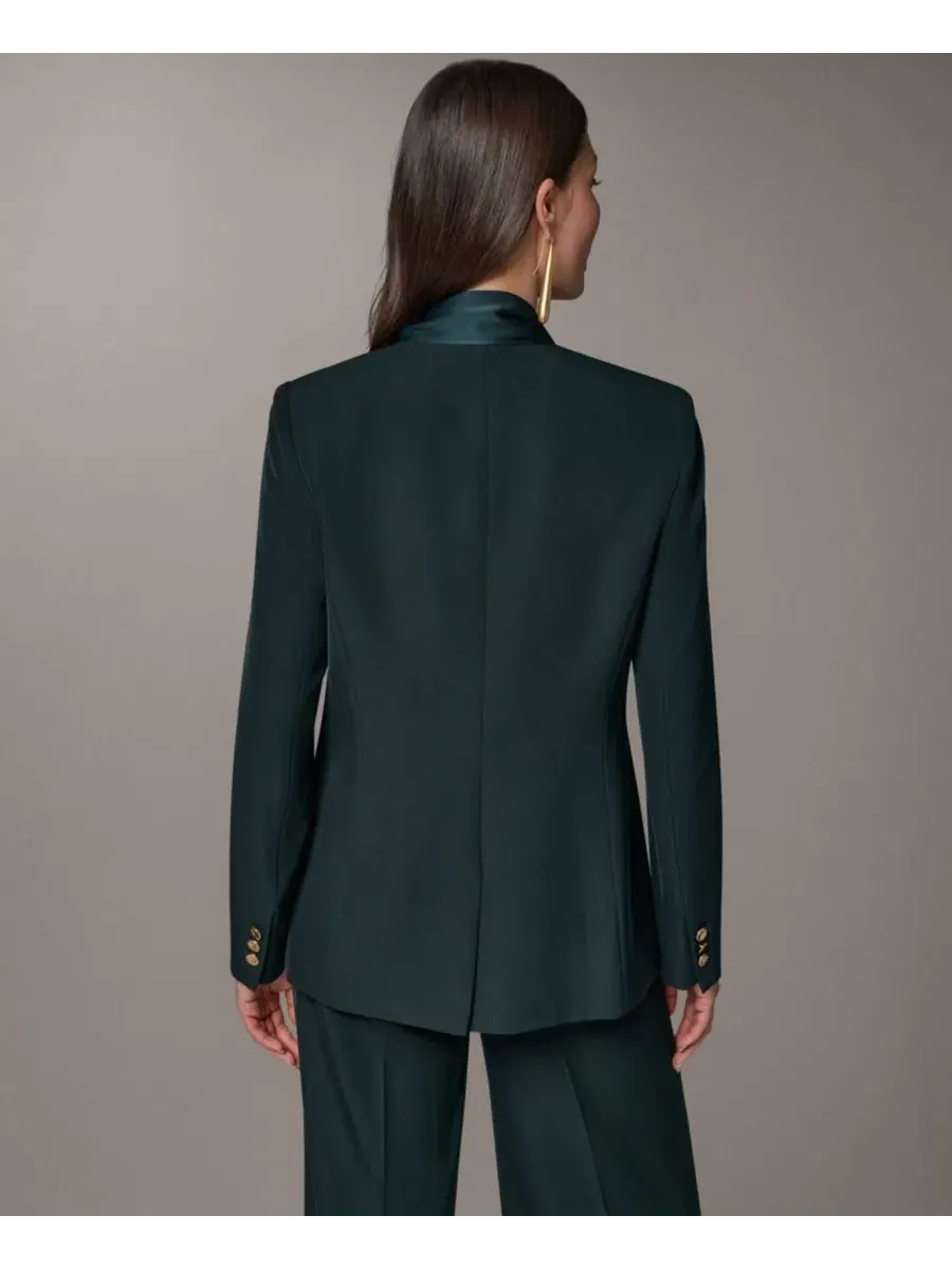 Женский блейзер с шарф-воротником Donna Karan New York — изображение 5 из 11, черный