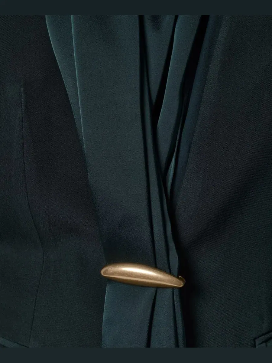 Женский блейзер с шарф-воротником Donna Karan New York — изображение 6 из 11, черный
