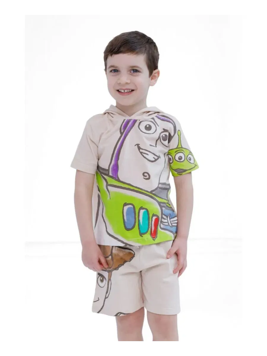 Комплект из футболки с капюшоном и шорт с принтом Toy Story, модель Cosplay, бренд Toy Story — изображение 3 из 3, бежевый