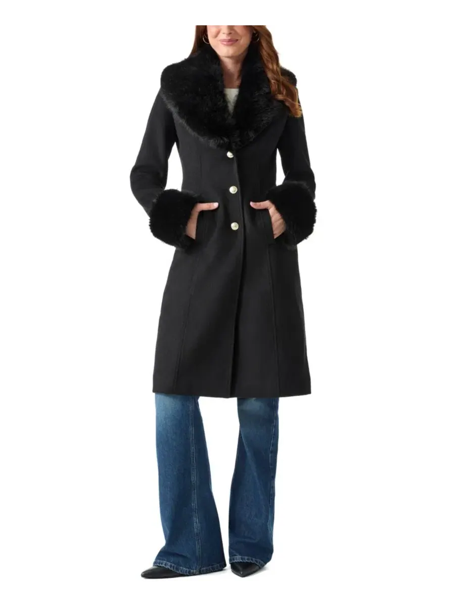 Пальто с отстегивающимся мехом GUESS