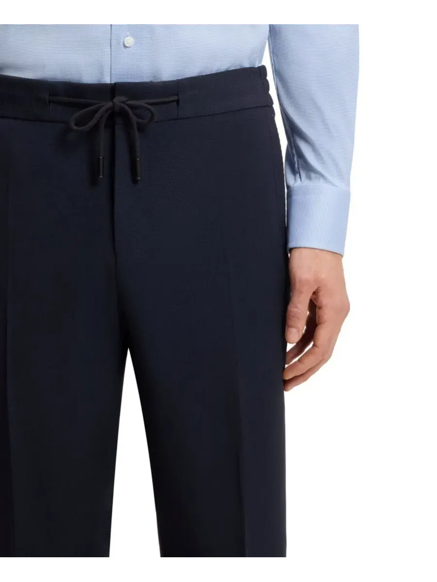 Брюки классические из шерсти и шелка с завязками Hugo Boss — 5